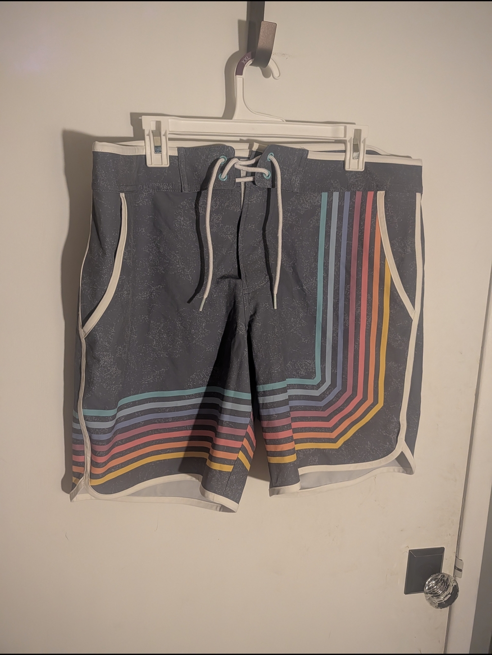 LuLaRoe Gray and White Workout Shorts